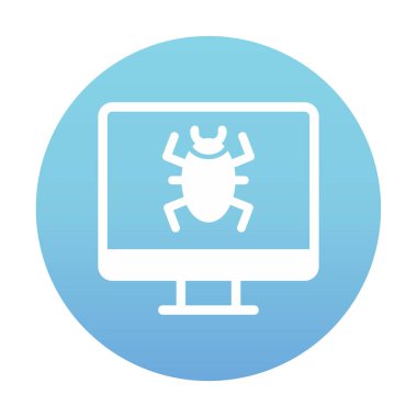 Basit Bilgisayar Virüsü simgesi, vektör illüstrasyonu