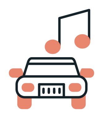 araba müzik simgesi vektör illüstrasyonu 