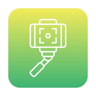 Akıllı telefon web simgesi, vektör illüstrasyonlu selfie çubuğu 