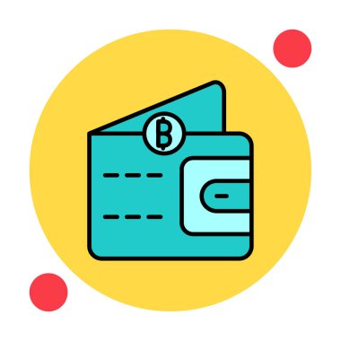 Basit Dijital Cüzdan simgesi, vektör illüstrasyonu