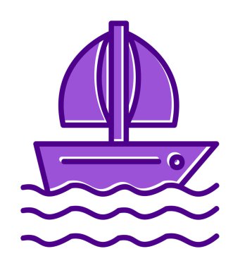 Basit tekne simgesi, vektör illüstrasyonu