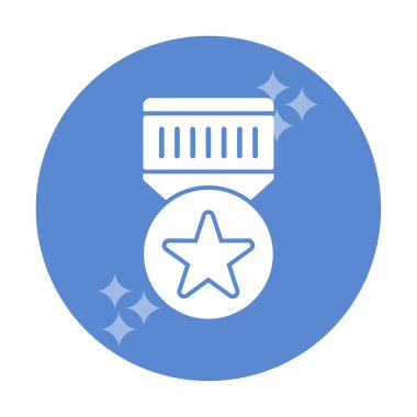 Moda düz renk olarak madalya simgesi. 