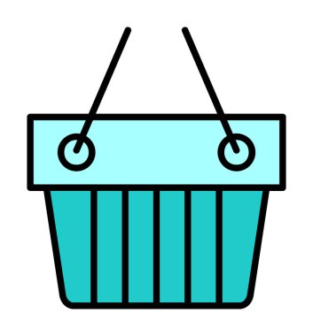 Alışveriş sepeti ikonu vektör illüstrasyonu 