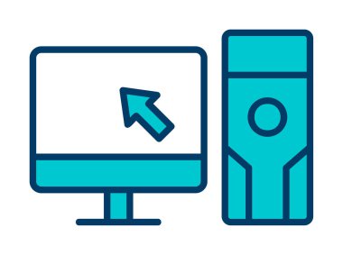 kişisel bilgisayar simgesi, vektör illüstrasyonu basit tasarım