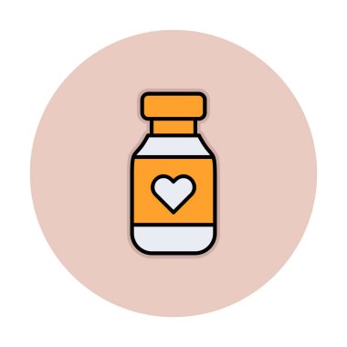 Vitamin şişesi simgesi, vektör illüstrasyonu