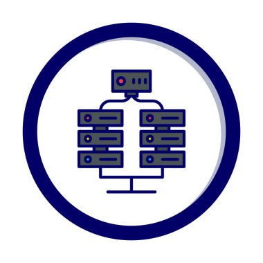 Ağ sunucu simgesinin vektör illüstrasyon tasarımı