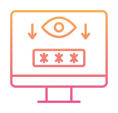 Basit Bilgisayar Casus Yazılımı simgesi, vektör illüstrasyonu