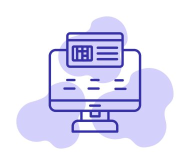 Basit Çevrimiçi Ödeme simgesi, vektör illüstrasyonu