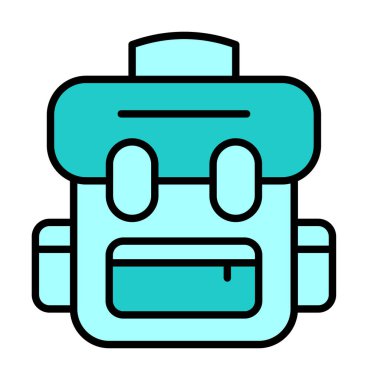 sırt çantası simgesi vektör illüstrasyonu