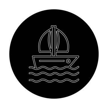Basit tekne simgesi, vektör illüstrasyonu