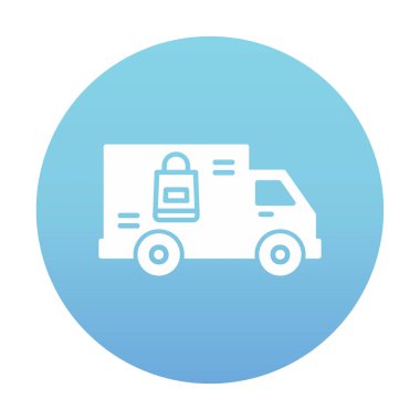 Teslimat kamyonu vektör simgesi modern basit illüstrasyon                        