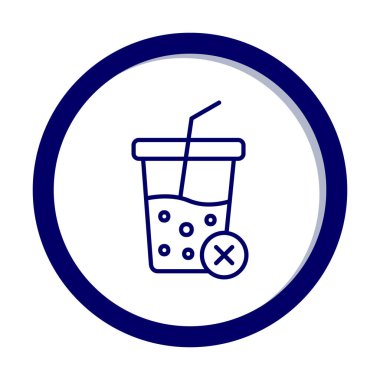 Basit, alkolsüz içecek simgesi, vektör illüstrasyonu