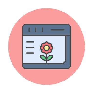 Basit Web Tarayıcı simgesi, vektör illüstrasyonu