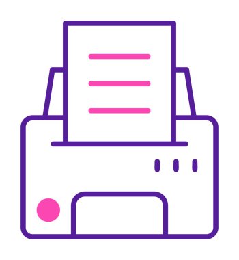 Yazıcı simgesi vektör illüstrasyonu