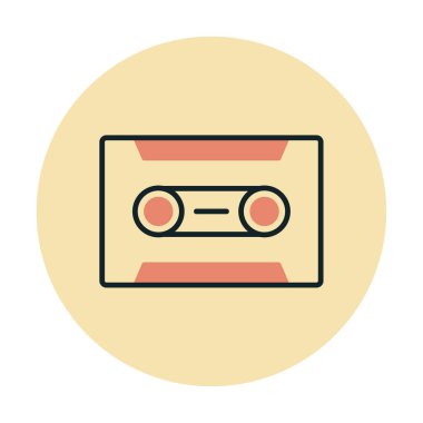 Kaset. Web simgesi basit illüstrasyon                               