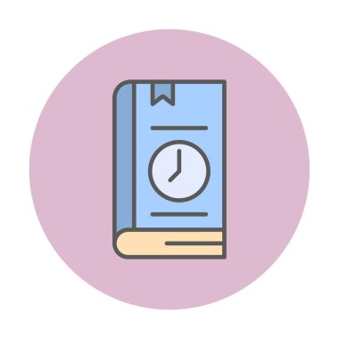 Kitap Zaman Sınırı simgesi, vektör illüstrasyonu 