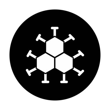 Basit molekül simgesi, vektör illüstrasyonu