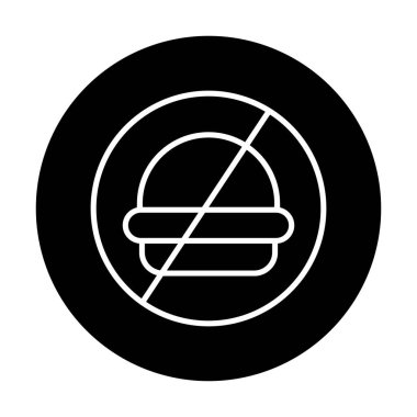 Fast food simgesi yok, vektör illüstrasyonu