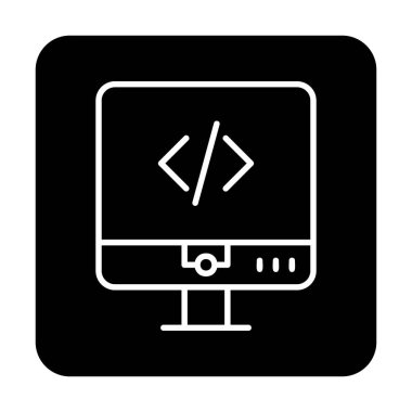 Kodlama. Web simgesi basit illüstrasyon                  