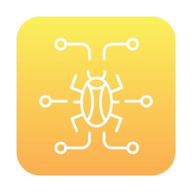 Basit dijital virüs simgesi, vektör illüstrasyonu