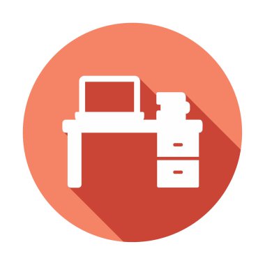 Ofis masa simgesinin vektör illüstrasyonu 