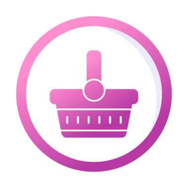 piknik sepeti web simgesi, vektör illüstrasyonu 