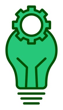 Cogwheel simgesi, vektör illüstrasyonlu ampul 