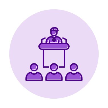 Basit Konferans simgesi, vektör illüstrasyonu