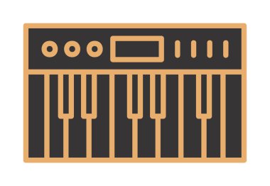 piyano müzik ikonu vektör illüstrasyonu                        