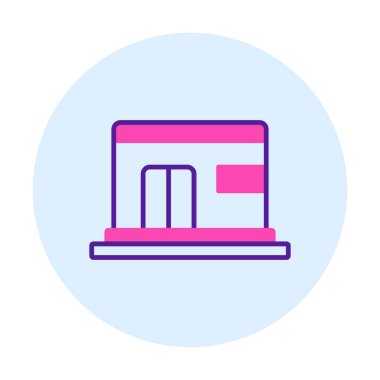 Sığınak düz ikon vektör çizimi