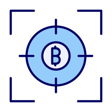Bitcoin ve hedef. Web simgesi tasarımı