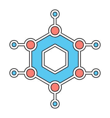 Basit Nanoteknoloji simgesi, vektör illüstrasyonu