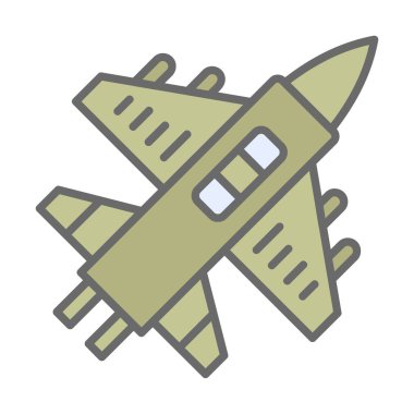 Askeri Uçak ikonu vektör illüstrasyonu