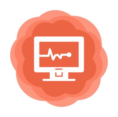 Basit kardiyogram simgesi, vektör illüstrasyonu