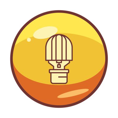 Basit Sıcak Hava Balonu simgesi, vektör illüstrasyonu