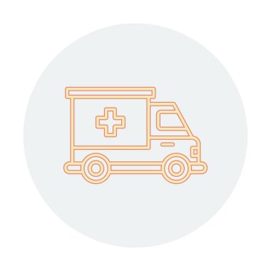 ambulans araba simgesi, renk vektörü çizimi