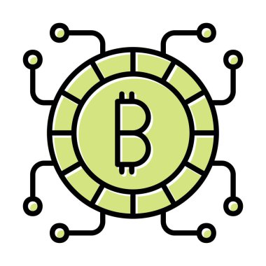 Basit bitcoin simgesi, vektör illüstrasyonu