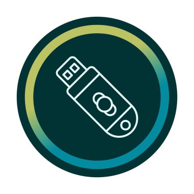 usb flash disk simgesinin vektör çizimi 