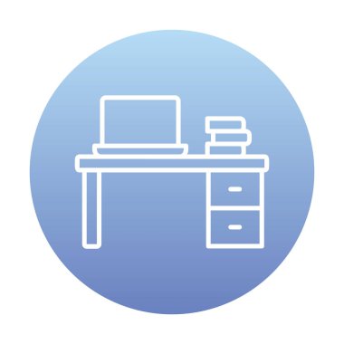 Ofis masa simgesinin vektör illüstrasyonu 