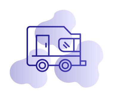 Karavan ikonu. tasarım çizimi. vektör illüstrasyonu.