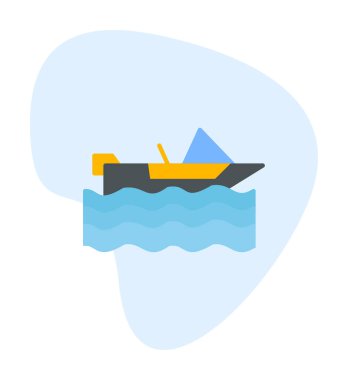 Basit Motorboat simgesi, vektör illüstrasyonu