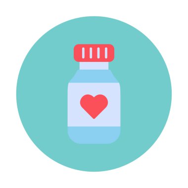 Vitamin şişesi simgesi, vektör illüstrasyonu