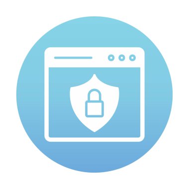 Basit Web Güvenlik simgesi, vektör illüstrasyonu