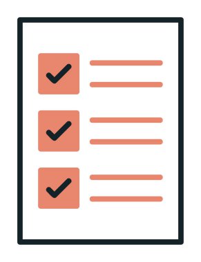 Kontrol Listesi web simgesi, vektör illüstrasyonu 