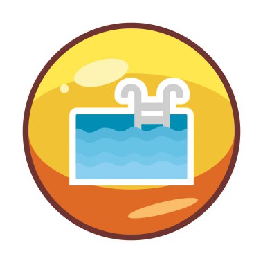  yüzme havuzu ikonu vektör illüstrasyonu