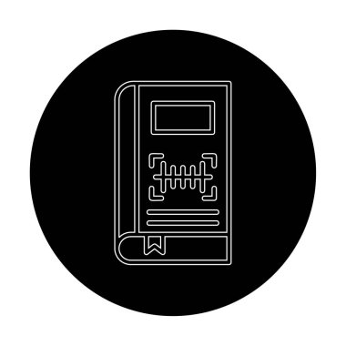 Barkod simgesi olan kitabın vektör illüstrasyonu  