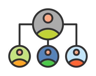 Basit Organizasyon hiyerarşisi simgesi, vektör illüstrasyonu