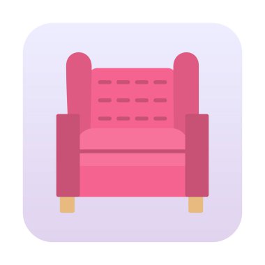 Koltuk yassı simgesi, vektör illüstrasyonu