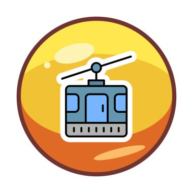 Modern Cable Car Cabin simgesinin vektör çizimi                   