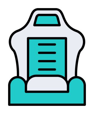 araba koltuğu simgesi, vektör illüstrasyonu 